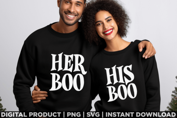 Couple Halloween, His Boo, Her Boo Match Graphics