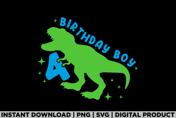 Dinosaur 4th Birthday Boy Fourth