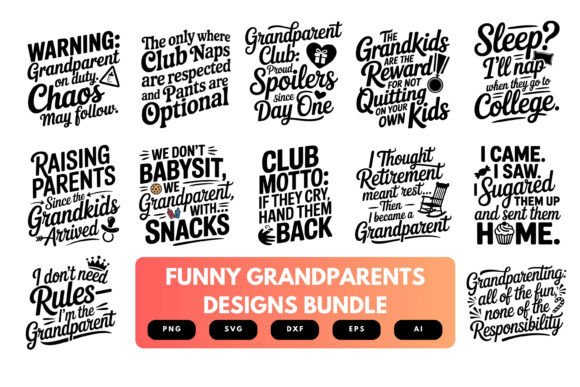 Funny Grandparents SVG Bundle