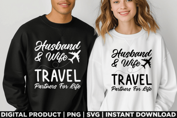 Husband and Wife Travel Partner Couple Graphics