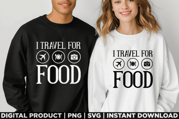 I Travel for Food Flight Vacation Graphics