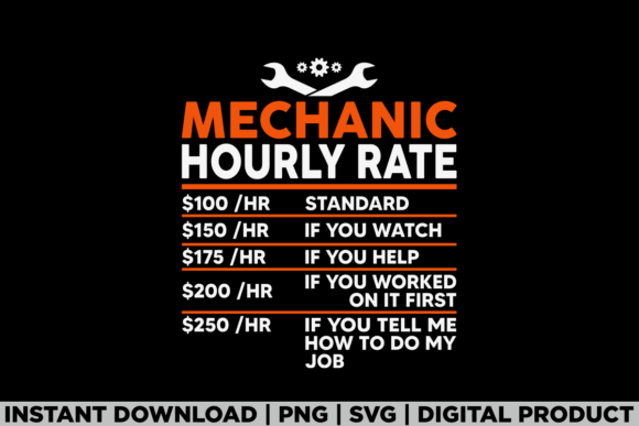Labor Day Mechanic Hourly Rate Worker Graphics
