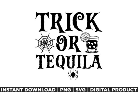 Trick or Tequila Halloween Party Spooky Graphics